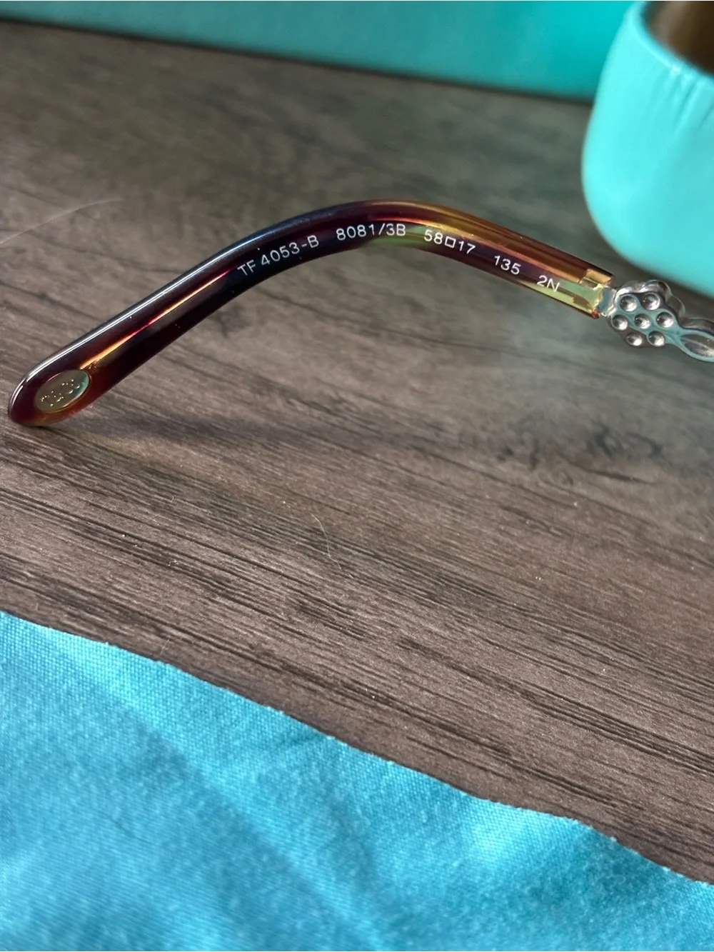 Tiffany & Co. Women's Tortoise Shell Sunglasses with Crystal-Embellished Temples